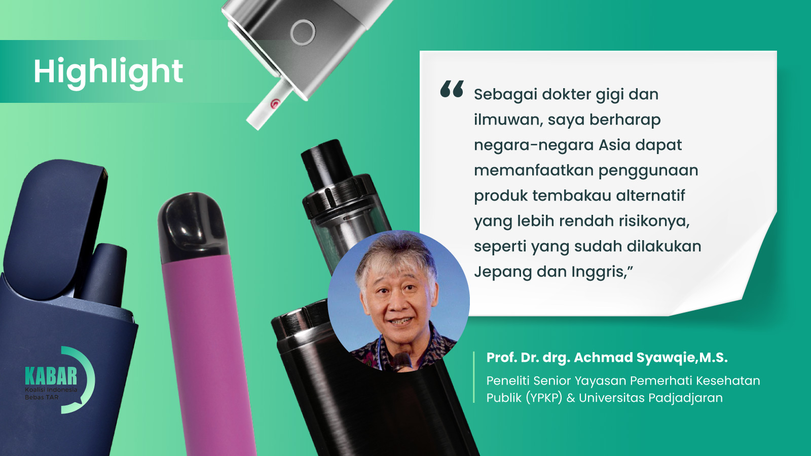 Ilustrasi untuk Prevalensi Perokok Asia Tinggi, Prof. Achmad Syawqie Usulkan Produk Tembakau Alternatif untuk Kurangi Bahaya TAR