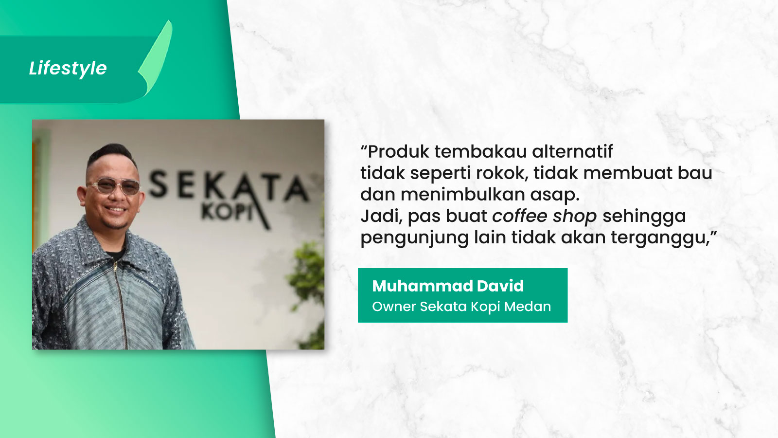 Ilustrasi untuk Sekata Kopi Medan: Inovasi Hadirkan Area Khusus Produk Tembakau Alternatif